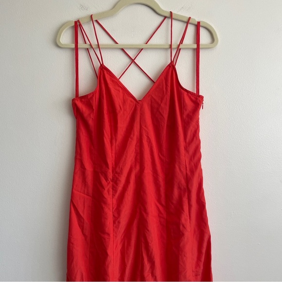 Anthropologie HD in Paris Sassafras Slip Maxi Dress Orange fall modal long strap - Picture 11 of 16